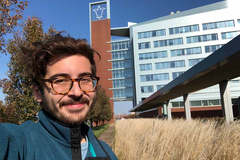 Cloister Walk Selfie SLU student taking a Cloister Walk Selfie