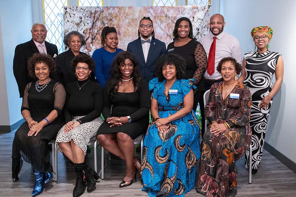 Black Alumni Association Prayer Breakfast 2025 The BAA board poses for a photo at the annual prayer breakfast event.