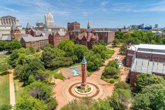 College Campus Students walking oudoors on College Campus