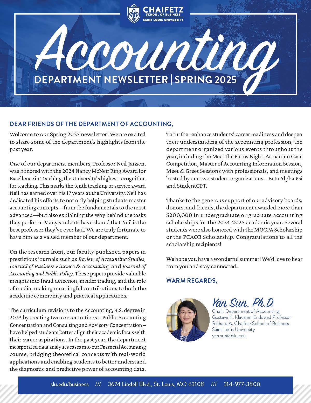 Department of Accounting Spring 2025 Newsletter