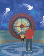 St. Louis Aquarium St. Louis Aquarium at Union Station, illustration by Janet Muhm