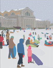 Art Hill in Forest Park Art Hill in Forest Park, illustraion by Janet Muhm