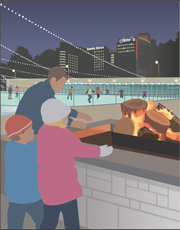 Steinberg Ice Rink Steinbery Ice Rink, illustration by Janet Muhm