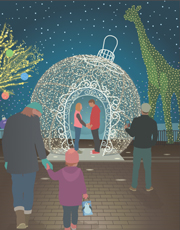 Wild Lights at the Saint Louis Zoo Wild Lights at the Saint Louis Zoo, illustration by Janet Muhm
