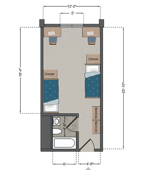 Reinert Hall Double Deluxe Floor Plan Reinert Hall Double Deluxe Floor Plan