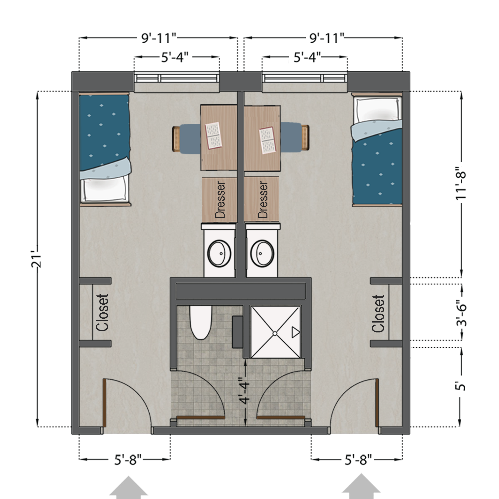 Spring Hall Single Semi-Suite Floor Plan Spring Hall Single Semi-Suite Floor Plan