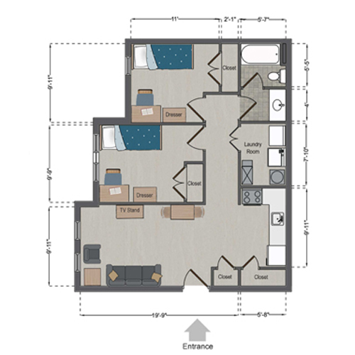 Village Apartments double floor plan Village Apartments double floor plan