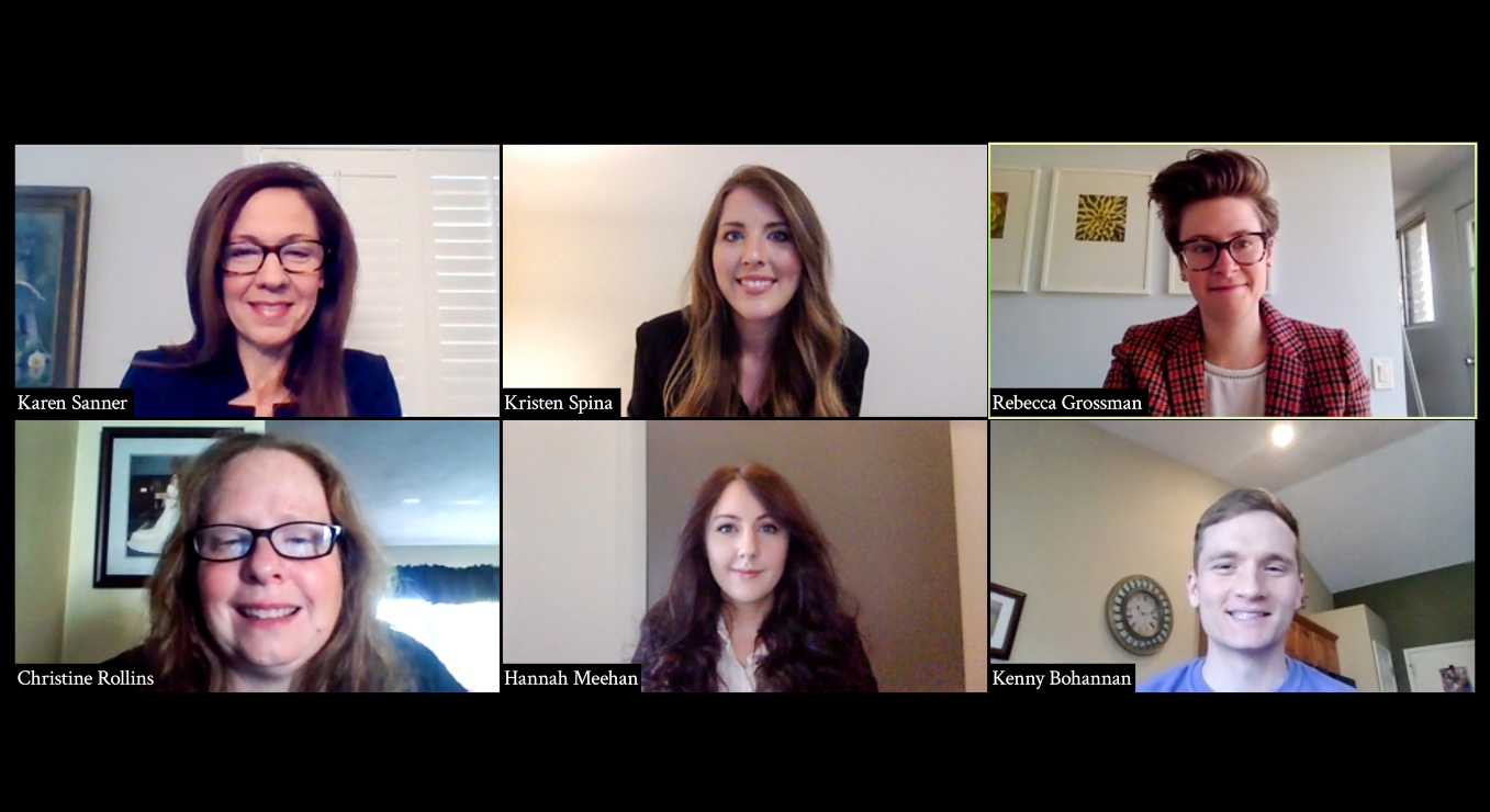 Students attending a zoom meeting Students zoom for moot court