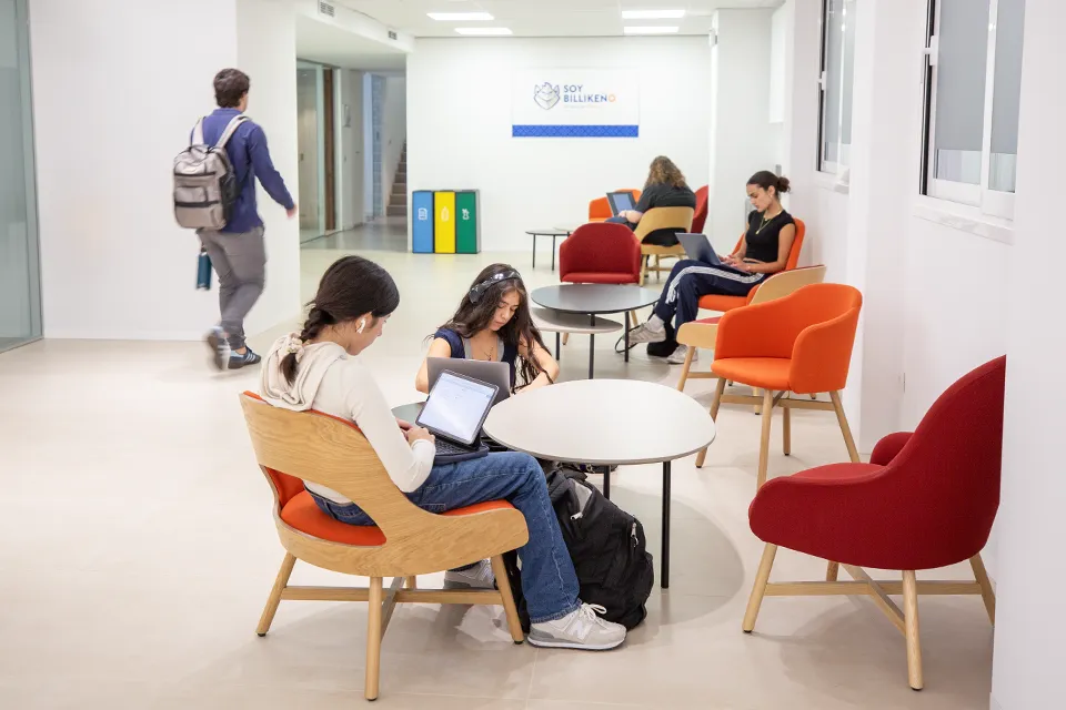 Current Students Students waiting for classes at Manresa Hall lounge.