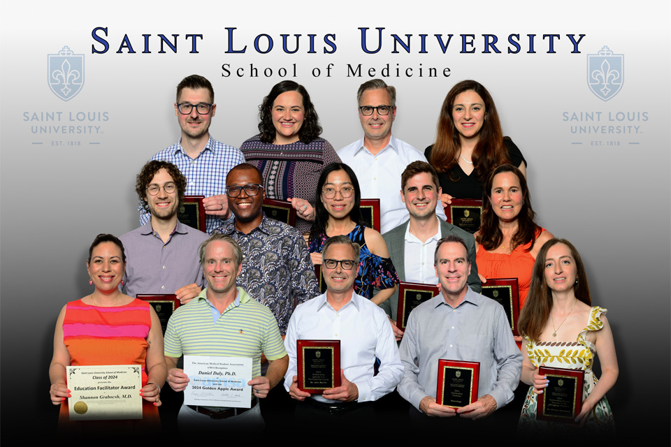 Some of the Faculty award recipents at the 2024 Saint Louis University School of Medicine Faculty Award Banquet Some of the Faculty award recipents at the 2024 Saint Louis University School of Medicine Faculty Award Banquet