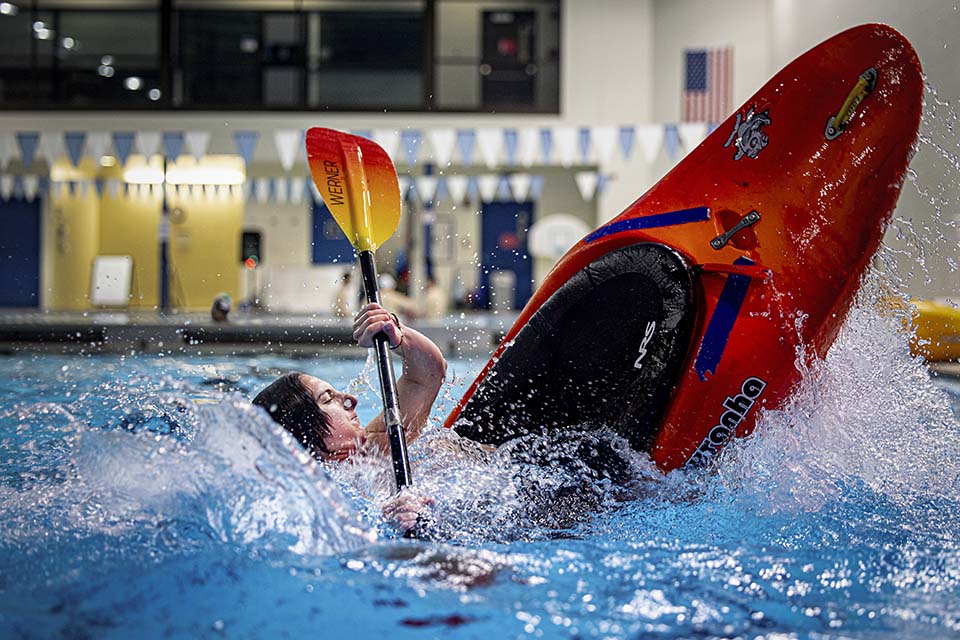 Kayaking at SLU The kayaking club practices in the pool at Simon Rec Center on April 15, 2024.