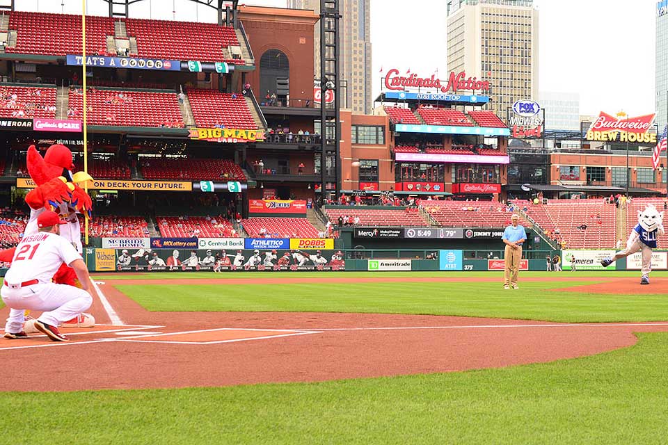First Pitch at Busch Busch Stadium