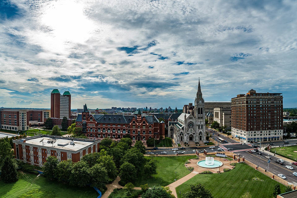 SLU's north campus. An aerial view of SLU's north campus.