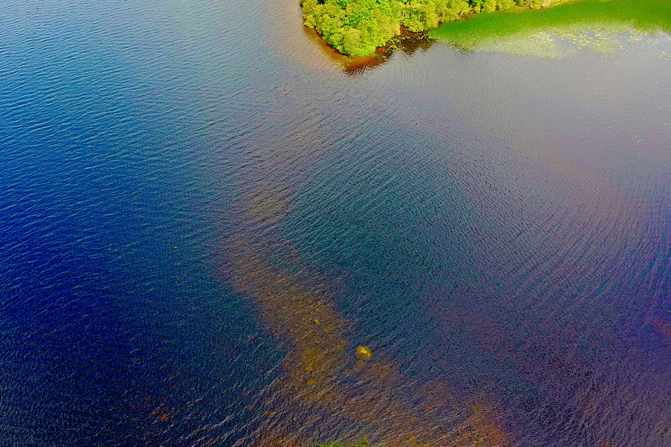 lough-key-underwater-causeway An underwater causeway, found by Thomas Finan, Ph.D., that could change the view of the history at Rock of Lough Key.