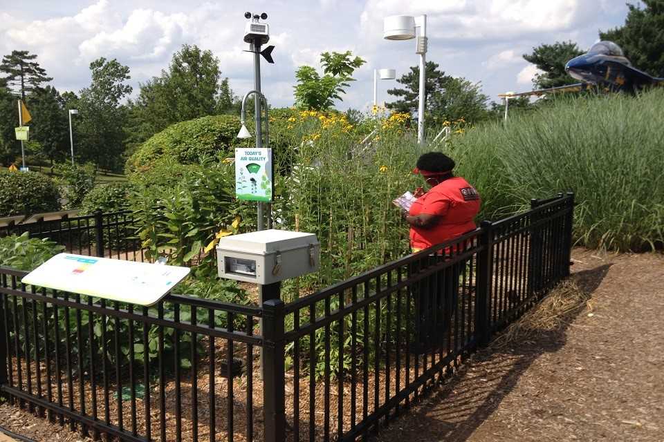 Ozone Garden A person inside the Science Center Ozone Garden