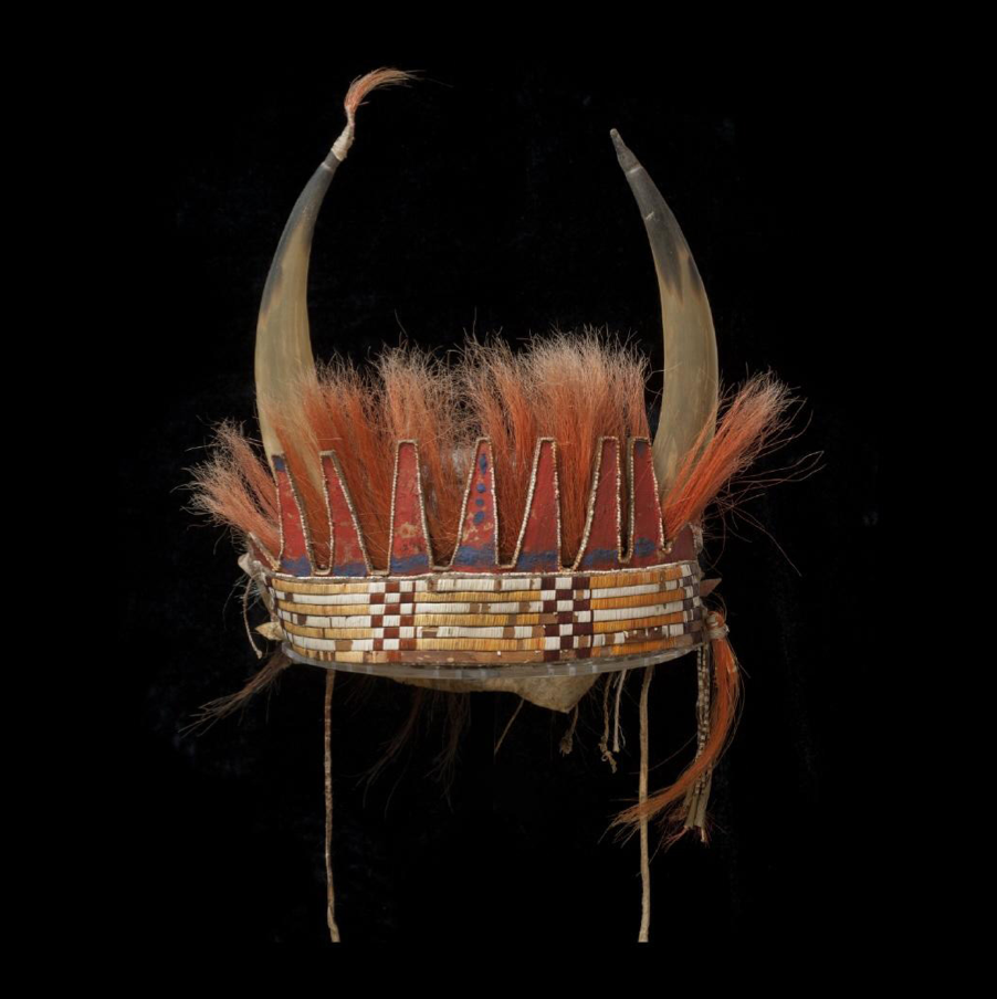 Bison horn headdress Great Lakes, North America Bison horn headdress Great Lakes, North America