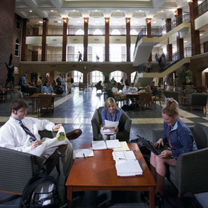 The atrium of Cook Hall.