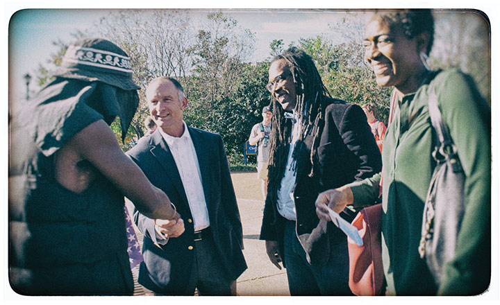 Jonathan Smith with activist and SLU administrators Jonathan Smith with activist and SLU administrators